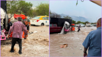 VIDEO: Fuertes lluvias se llevan un mercado ambulante en Nuevo León