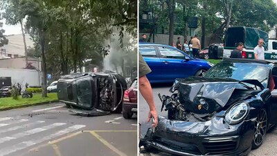 Tras el impacto, los jóvenes que viajaban en el auto se dieron a la fuga