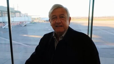 AMLO envió este mensaje desde el aeropuerto de esa ciudad de Baja California
