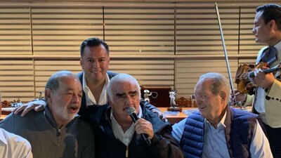 Carlos Slim, Vicente Fernández y Olegario Vázquez Raña