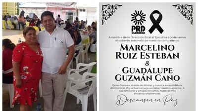 El PRD lamentó el asesinato de dos de sus miembros