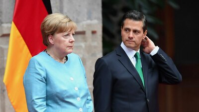 La canciller alemana Angela Merkel y el presidente Enrique Peña Nieto