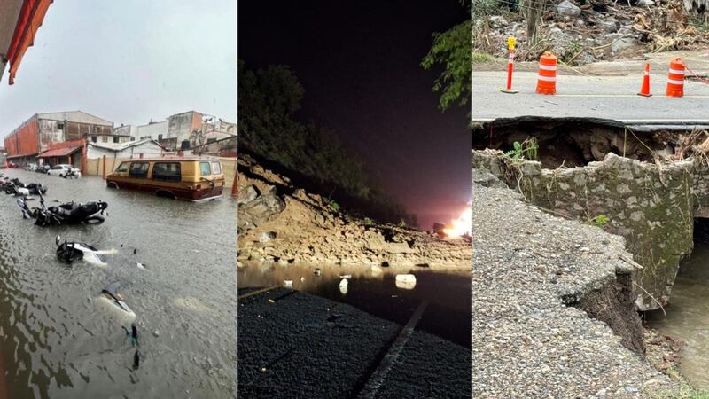 Lluvias dejan inundaciones, derrumbes, arrastre de autos y suspensión de clases en el país