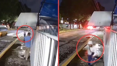 El delincuente sacó un arma de fuego y la accionó a metros de las personas, quienes no dudaron en meterse a su hogar