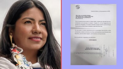 Indira Kempis hizo llegar una carta en la que expresó su salida del partido en el Senado