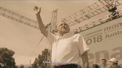 El presidente aparecía en un promocional de Morena en TV