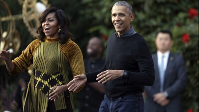 Michelle y Barack en la Casa Blanca bailando este 31 de octubre