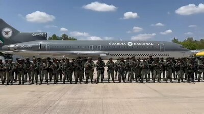 Así llegaron los elementos para reforzar la seguridad en la entidad