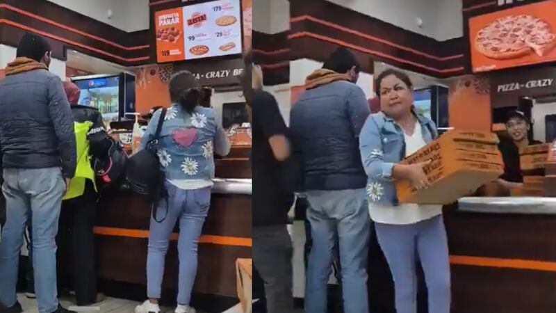 Mujer causa escándalo porque le entregaron frío su pedido; ya la apodan #LadyPizzas