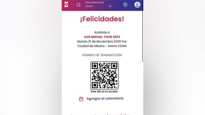 As´ñi lucía el supuesto boleto que compartió; incluso contaba con código QR