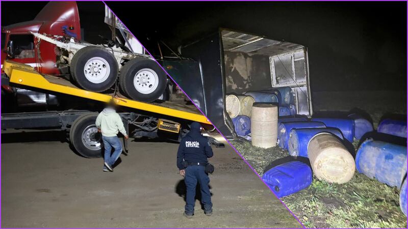 Caen 5 huachicoleros con casi 3 mil litros de combustible, armas y drogas