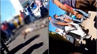 Los presuntos huachicoleros golpearon varios minutos al agente de la policía