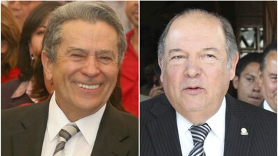 Alfredo del Mazo González (izq.), exgobernador del Edomex, y David López Gutiérrez, diputado federal