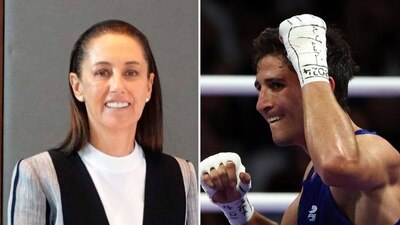 La virtual presidenta electa siguió la pelea del deportista mazatleco