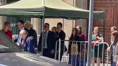 Los funcionarios salieron de Palacio Nacional tras la reunión con AMLO