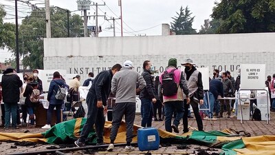 Así quedó la casilla de la localidad de San Francisco Coaxusco en Metepec