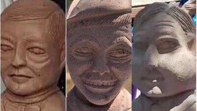 Los bustos de Benito Juárez, 'Cantinflas' y Andrés Manuel López Obrador