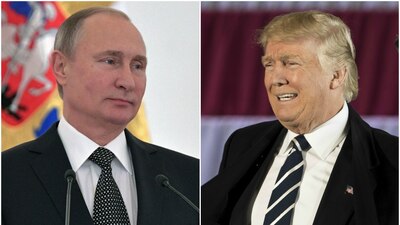 El presidente ruso Vladimir Putin (izq.) y el presidente electo de Estados Unidos, Donald Trump