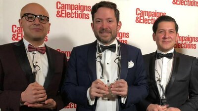 Sergio José Gutiérrez, al centro, dirige la firma que en 2017 trabajó en la campaña del PRI en el Edomex