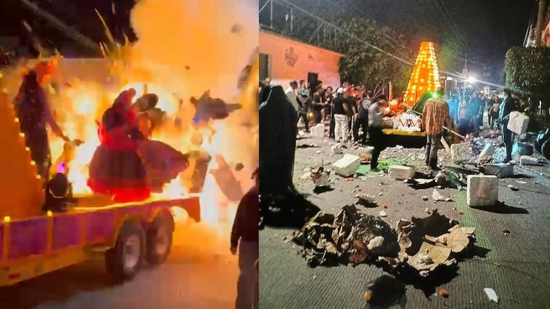 VIDEO: Explosión en carro alegórico deja 10 heridos durante desfile por el Día de Muertos