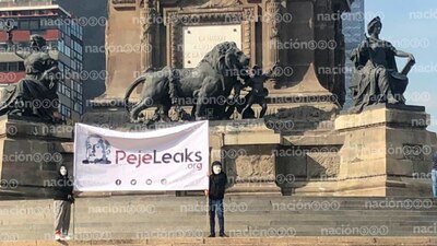 En Paseo de la Reforma también se instaló una manta para promocionar en portal contra AMLO