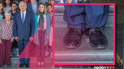Este fue el calzado que usó AMLO durante un evento en Palacio Nacional el pasado 11 de abril