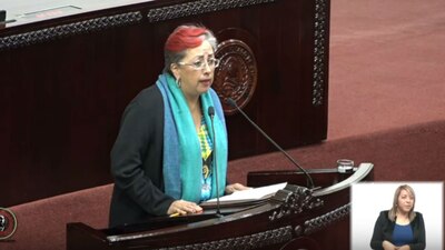 La legisladora hidalguense María Corina Martínez García soprendió a sus compañeros del Congreso de Hidalgo