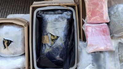 La GN explicó que las bolsas contenían un vegetal verde y seco con características como la mariguana