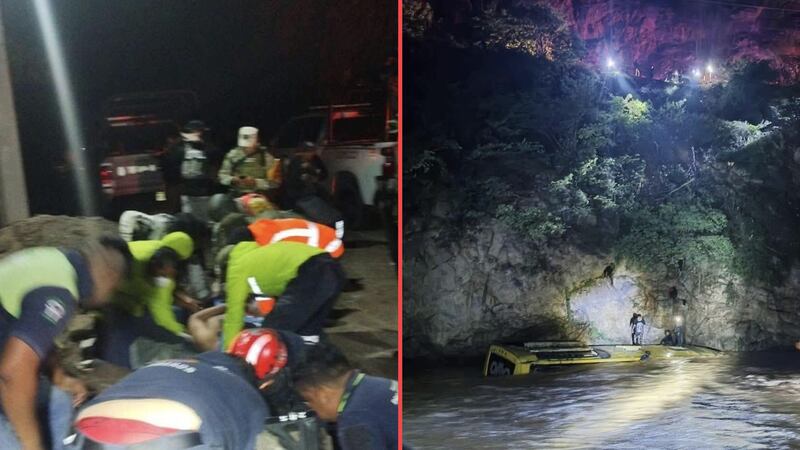 Autobús cae a un río con pasajeros; hay al menos 3 muertos y 10 heridos