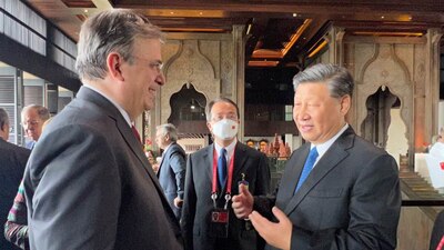 El canciller mexicano, Marcelo Ebrard se entrevistó con el líder chino Xi Jinping.
