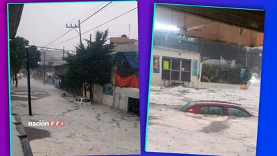 Las lluvias y granizo inundaron vehículos y avenidas