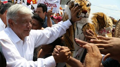 López Obrador sostuvo este día mítines de campaña en Tabasco