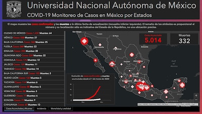 En este mapa podrás consultar el avance del COVID-19 en México