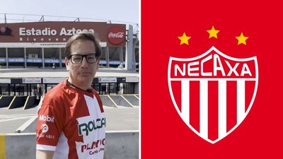 El candidato lució su playera del Necaxa