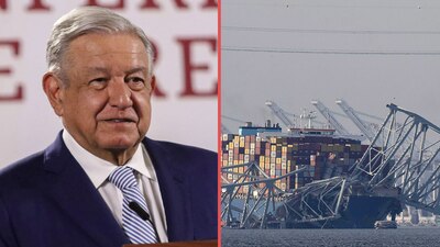 La madrugada del martes un buque carguero se estrelló contra un importante puente