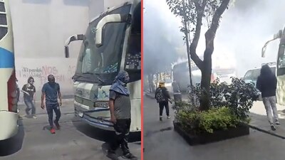 Continúan con protestas en la CDMX y ahora lanzaron petardos en SRE
