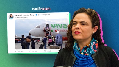 La panista compartió un meme en donde se observa al presidente cargar una caja de huevo al abordar un avión