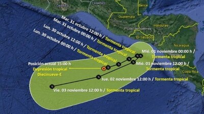 Puede evolucionar a tormenta tropical en las próximas horas
