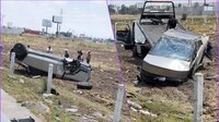 Cybertruck vuelca y queda destrozada en Toluca