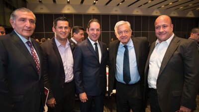 Adán López, Diego Sinhue, Francisco Domínguez, AMLO y Enrique Alfaro