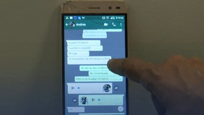 Esta es la pantalla del teléfono de un presunto asaltante