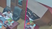 VIDEO: Joven salva su vida en pleno sismo por refugiarse abajo del escritorio, en Turquía