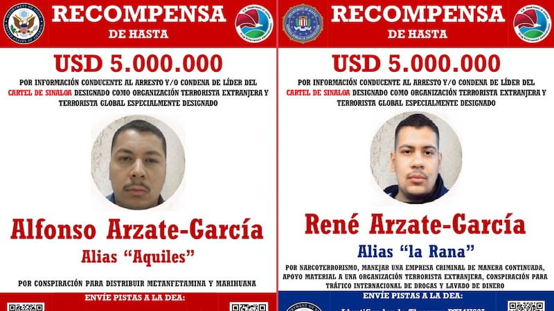 EU ofrece recompensa millonaria por presuntos jefes de plaza del Cártel de Sinaloa