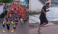 VIDEO: Hombre en estado de ebriedad irrumpe en carrera de 8 km... y gana medalla a atletas