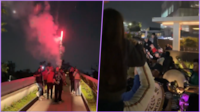 VIDEO: Con misil de pirotecnia y tambores, aficionados mexicanos dan serenata a Inglaterra
