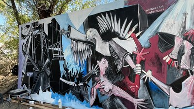 En la pintura se plasmó la tragedia, pero busca darle esperanza a los familiares