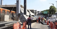 Cae viga metálica de Calzada Flotante sobre arroyo vehicular; no se reportaron heridos