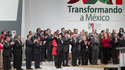 Enrique Peña Nieto durante la 21 Asamblea Nacional Ordinaria, en marzo de 2013