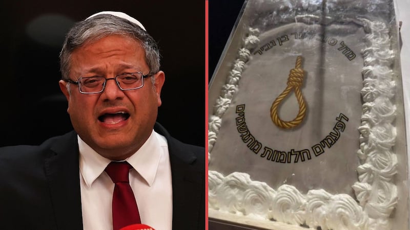 Ministro de Israel recibe pastel con ‘temática’ de la horca, tras nueva ley de pena de muerte