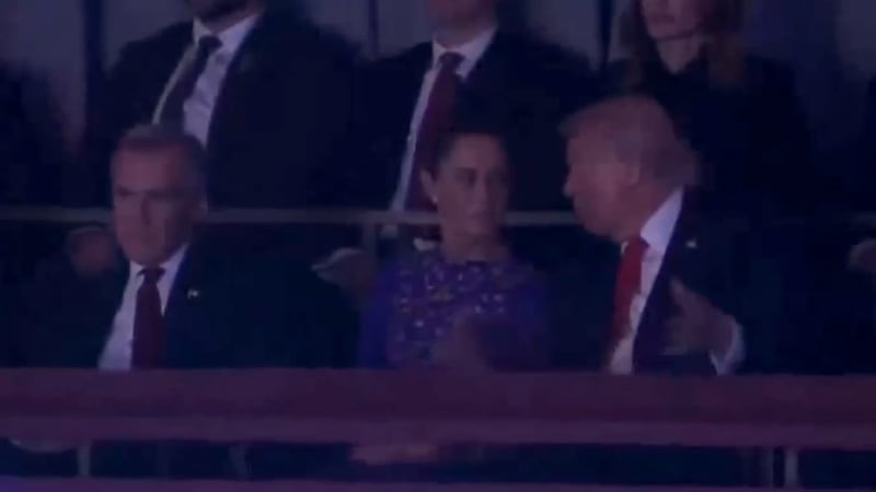 VIDEO: Captan a Sheinbaum y Trump platicando durante el sorteo mundialista de la FIFA